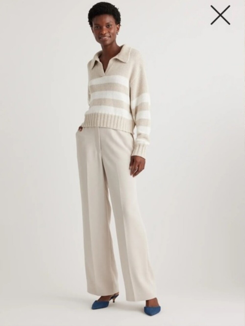 NWT Quince Stretch Crepe Classic Trouser Pants in Sand Size 4